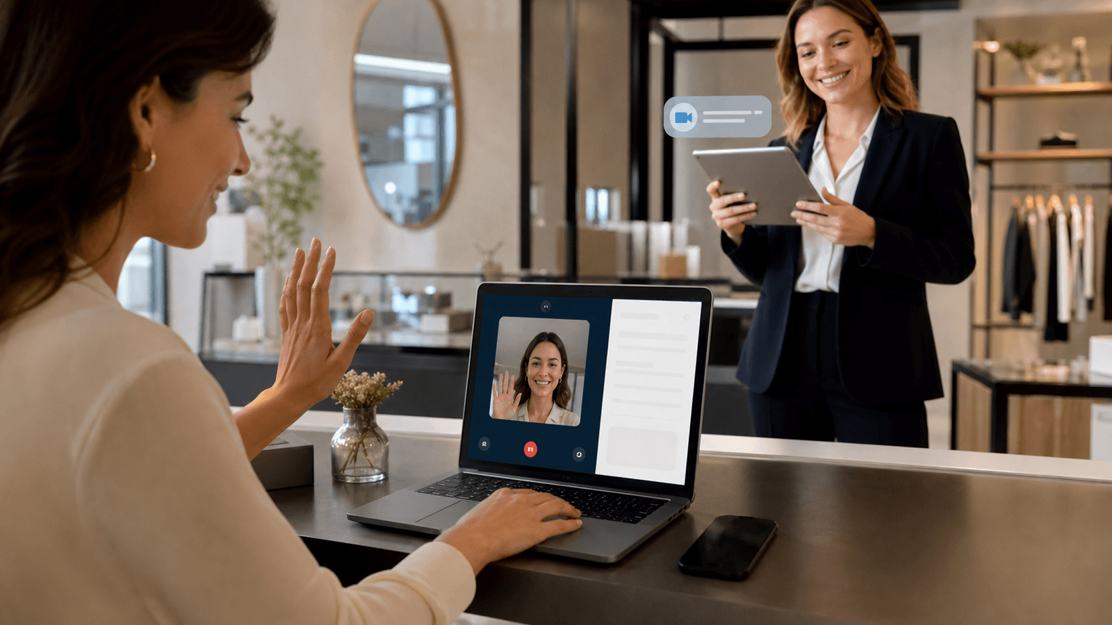 A website visitor recording a video message through a modern contact form